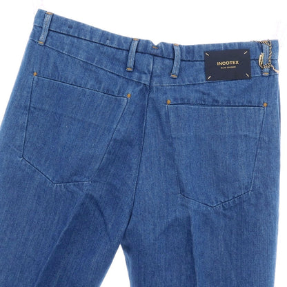 【新品アウトレット】インコテックス ブルーディヴィジョン INCOTEX BLUE DIVISION コットンリネン デニムパンツ ジーンズ ブルー【 33 】【 状態ランクN- 】【 メンズ 】