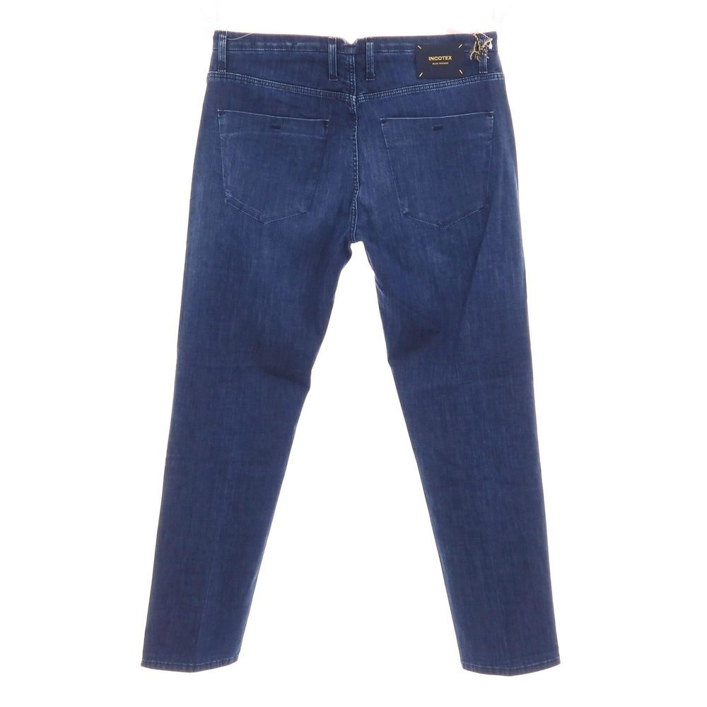 【新品】インコテックス ブルーディヴィジョン INCOTEX BLUE DIVISION ストレッチ コットンレーヨンポリエステル デニムパンツ ジーンズ ネイビー【サイズ33】【 状態ランクN 】【 メンズ 】 [DPD]
