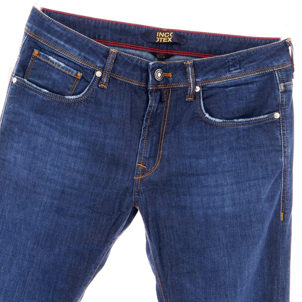【新品】インコテックス ブルーディヴィジョン INCOTEX BLUE DIVISION ストレッチ コットンレーヨンポリエステル デニムパンツ ジーンズ ネイビー【サイズ33】【 状態ランクN 】【 メンズ 】 [DPD]