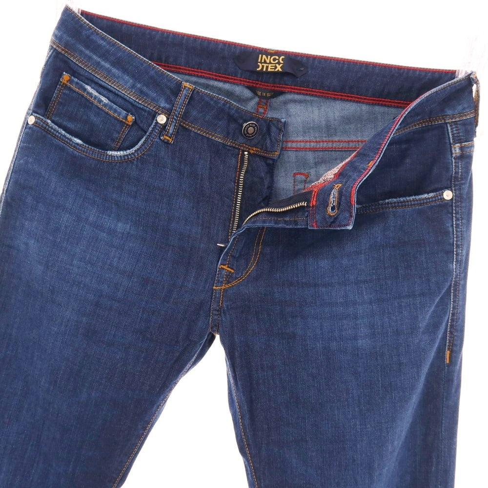 【新品】インコテックス ブルーディヴィジョン INCOTEX BLUE DIVISION ストレッチ コットンレーヨンポリエステル デニムパンツ ジーンズ ネイビー【サイズ33】【 状態ランクN 】【 メンズ 】 [DPD]