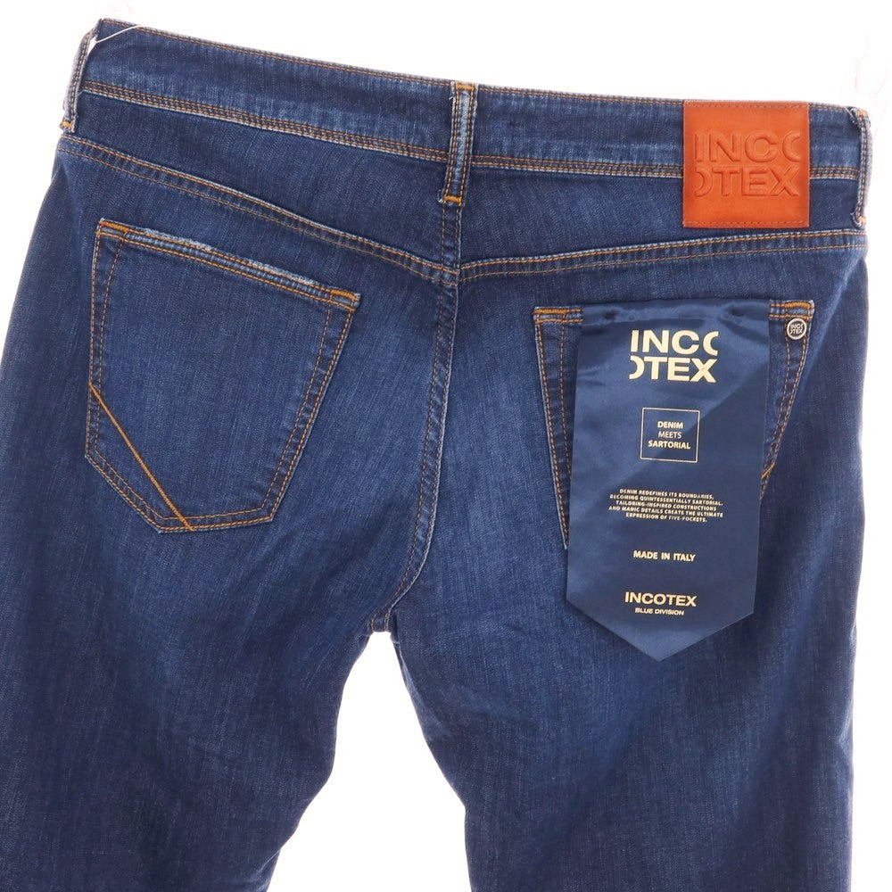 【新品】インコテックス ブルーディヴィジョン INCOTEX BLUE DIVISION ストレッチ コットンレーヨンポリエステル デニムパンツ ジーンズ ネイビー【サイズ33】【 状態ランクN 】【 メンズ 】 [DPD]