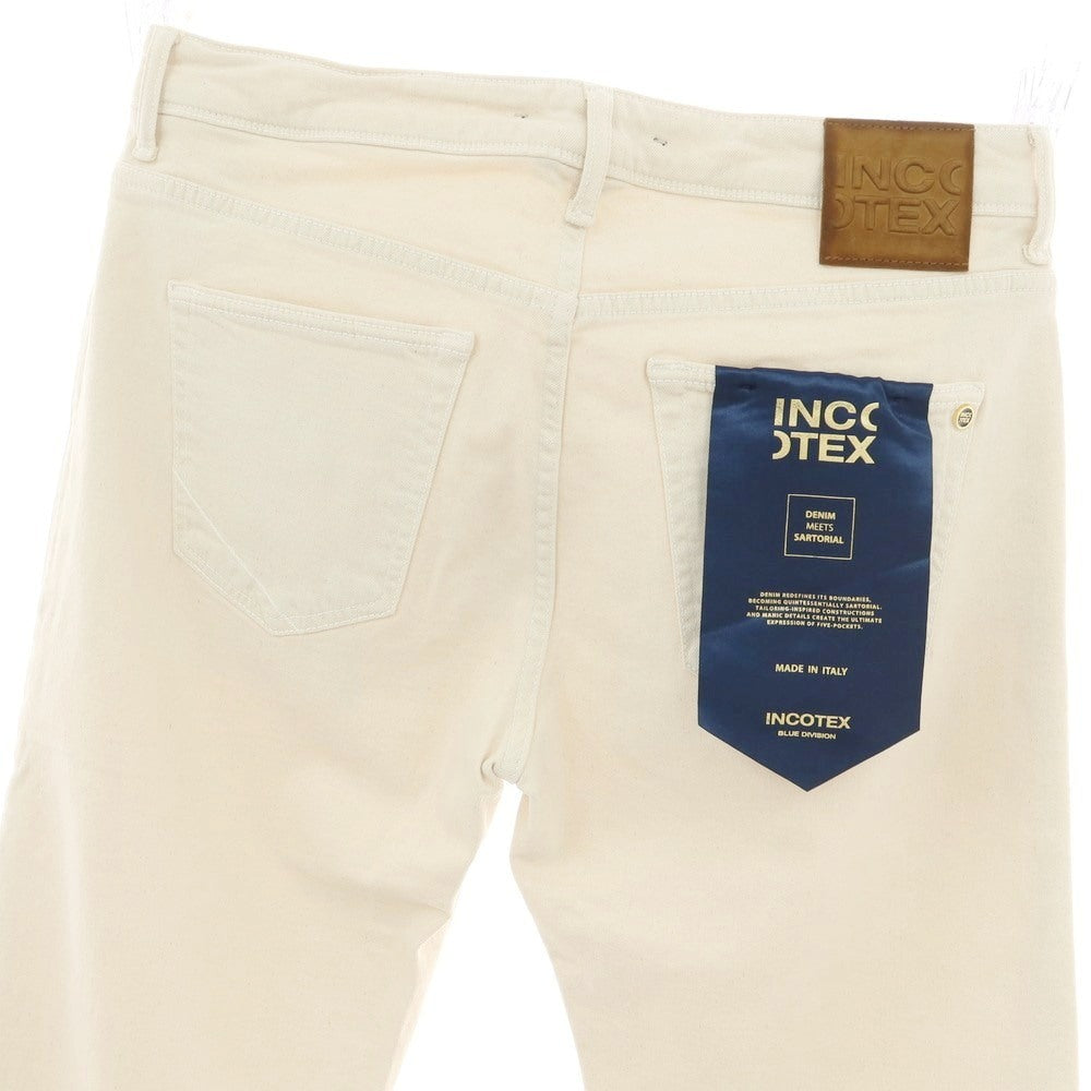【新品】インコテックス ブルーディヴィジョン INCOTEX BLUE DIVISION ストレッチ コットン 5ポケットパンツ アイボリー【 33 】【 状態ランクN 】【 メンズ 】