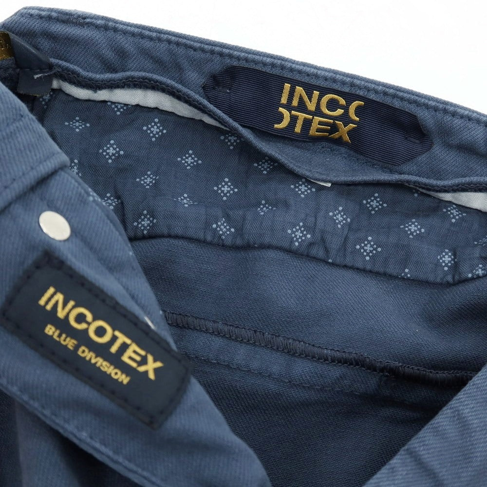 【新品アウトレット】インコテックス ブルーディヴィジョン INCOTEX BLUE DIVISION ストレッチ コットン スラックス パンツ ネイビー【サイズ33】【 状態ランクN- 】【 メンズ 】 [EPD]