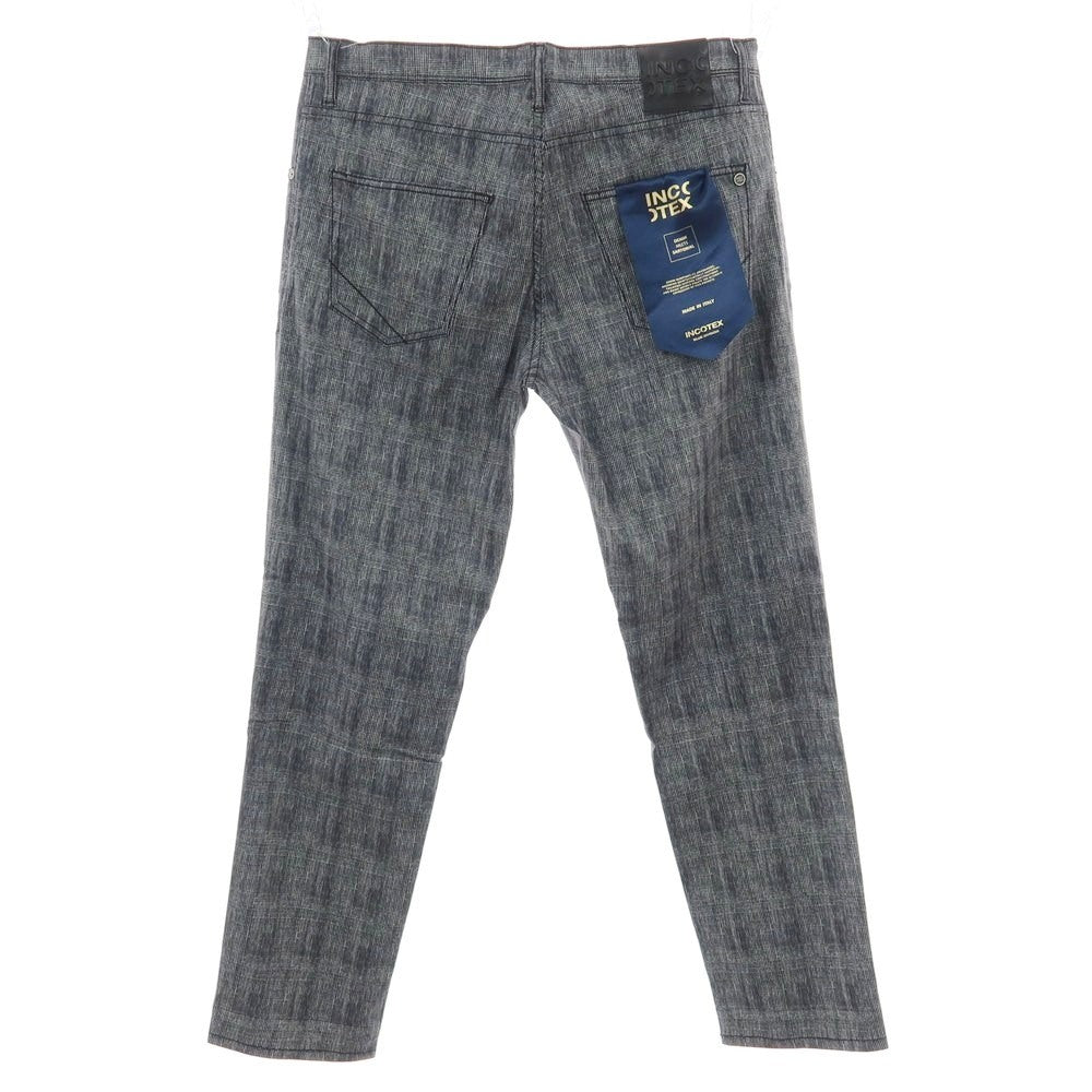 【新品】インコテックス ブルーディヴィジョン INCOTEX BLUE DIVISION ストレッチ コットン グレンチェック 5ポケットパンツ ブラックxホワイト【 34 】【 状態ランクN 】【 メンズ 】