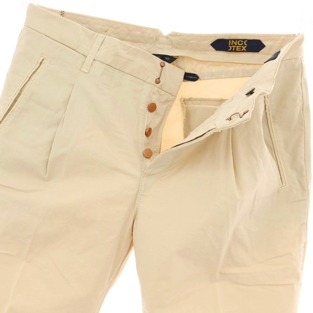 【新品】インコテックス ブルーディヴィジョン INCOTEX BLUE DIVISION ストレッチ コットン カジュアルスラックスパンツ ベージュ【 33 】【 状態ランクN 】【 メンズ 】