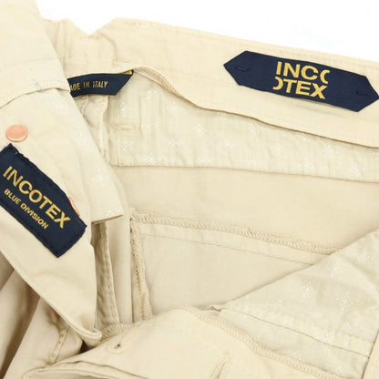 【新品】インコテックス ブルーディヴィジョン INCOTEX BLUE DIVISION ストレッチ コットン カジュアルスラックスパンツ ベージュ【 33 】【 状態ランクN 】【 メンズ 】