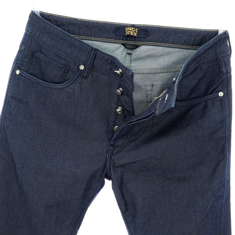 【新品アウトレット】インコテックス ブルーディヴィジョン INCOTEX BLUE DIVISION LUXURY FABRIC ストレッチ コットンシルク デニムパンツ ジーンズ ネイビー【 33 】【 状態ランクN- 】【 メンズ 】