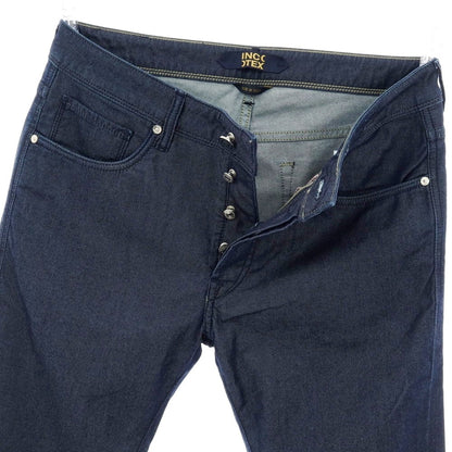 【新品アウトレット】インコテックス ブルーディヴィジョン INCOTEX BLUE DIVISION LUXURY FABRIC ストレッチ コットンシルク デニムパンツ ジーンズ ネイビー【 33 】【 状態ランクN- 】【 メンズ 】