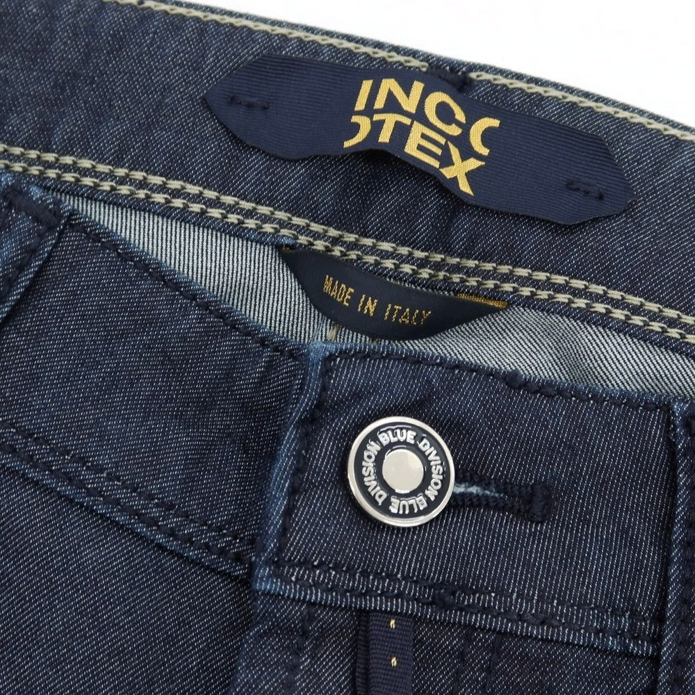 【新品アウトレット】インコテックス ブルーディヴィジョン INCOTEX BLUE DIVISION LUXURY FABRIC ストレッチ コットンシルク デニムパンツ ジーンズ ネイビー【 33 】【 状態ランクN- 】【 メンズ 】