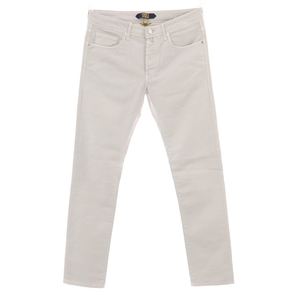 【新品】インコテックス ブルーディヴィジョン INCOTEX BLUE DIVISION ストレッチ コットンリネン 5ポケットパンツ ライトグレー【 33 】【 状態ランクN 】【 メンズ 】