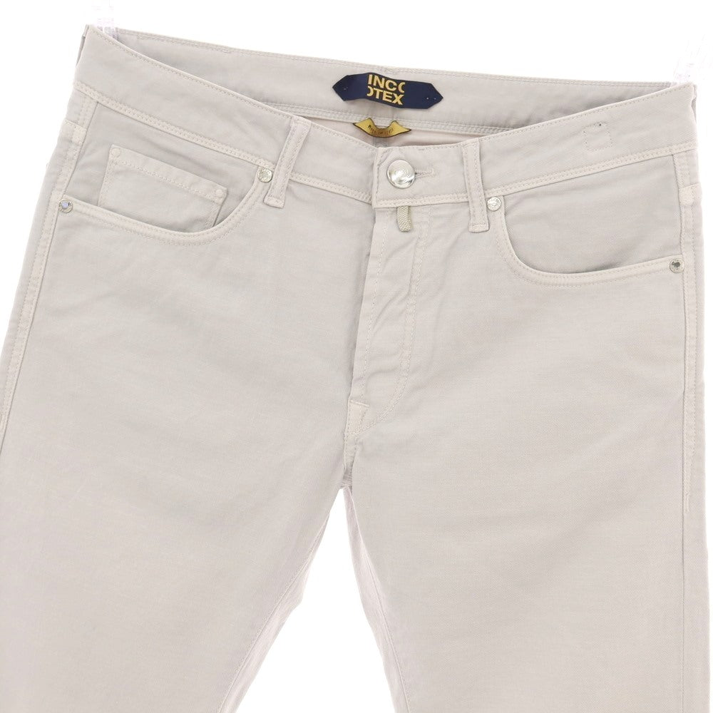 【新品】インコテックス ブルーディヴィジョン INCOTEX BLUE DIVISION ストレッチ コットンリネン 5ポケットパンツ ライトグレー【 33 】【 状態ランクN 】【 メンズ 】