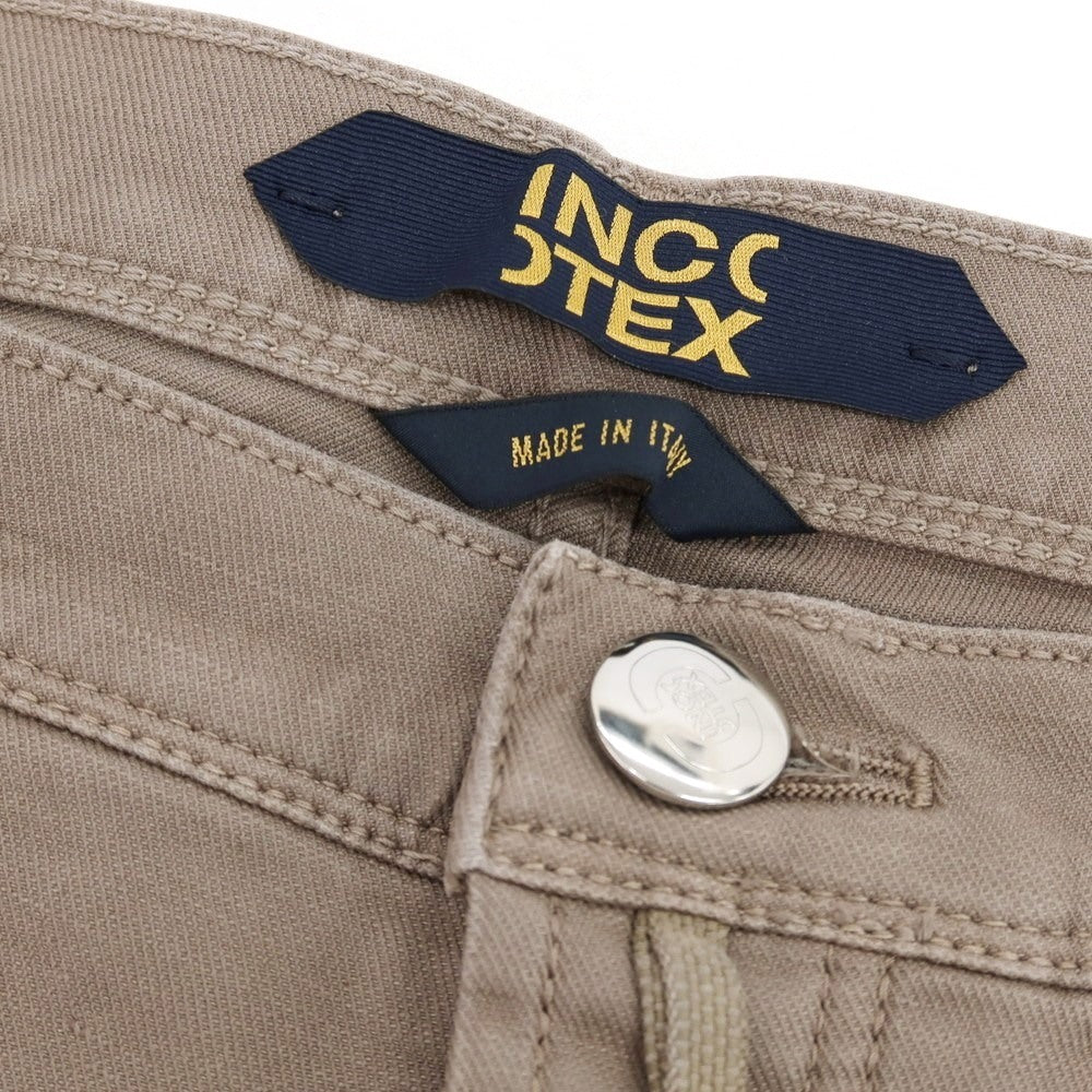 【新品】インコテックス ブルーディヴィジョン INCOTEX BLUE DIVISION ストレッチ コットンリネン 5ポケットパンツ グレーブラウン【サイズ33】【 状態ランクN 】【 メンズ 】 [EPD]