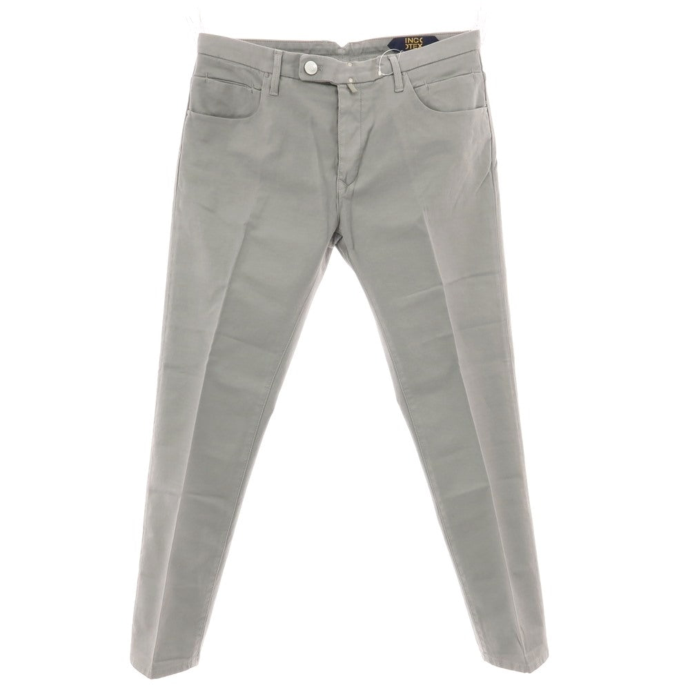 【新品】インコテックス ブルーディヴィジョン INCOTEX BLUE DIVISION ストレッチ コットンリネン カジュアルスラックスパンツ ライトグレー【 33 】【 状態ランクN 】【 メンズ 】
