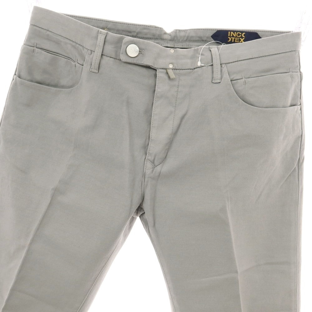 【新品】インコテックス ブルーディヴィジョン INCOTEX BLUE DIVISION ストレッチ コットンリネン カジュアルスラックスパンツ ライトグレー【 33 】【 状態ランクN 】【 メンズ 】