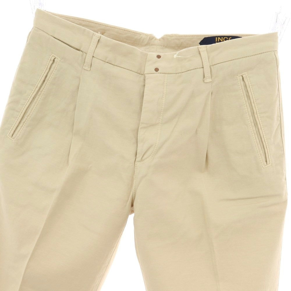 【新品】インコテックス ブルーディヴィジョン INCOTEX BLUE DIVISION ストレッチ コットンリネン カジュアルスラックスパンツ ライトベージュ【 33 】【 状態ランクN 】【 メンズ 】