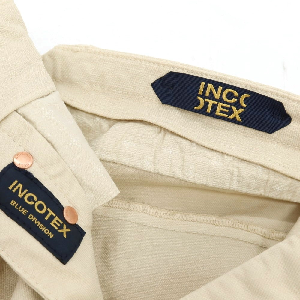【新品】インコテックス ブルーディヴィジョン INCOTEX BLUE DIVISION ストレッチ コットンリネン スラックス パンツ ライトベージュ【 サイズ33 】【 状態ランクN 】【 メンズ 】 [DPD]