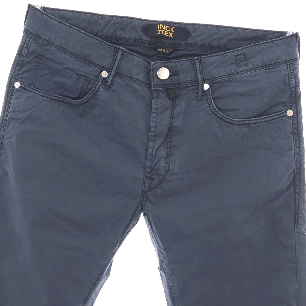 【新品】インコテックス ブルーディヴィジョン INCOTEX BLUE DIVISION ストレッチ セルロースコットン 5ポケットパンツ ネイビー【 33 】【 状態ランクN 】【 メンズ 】