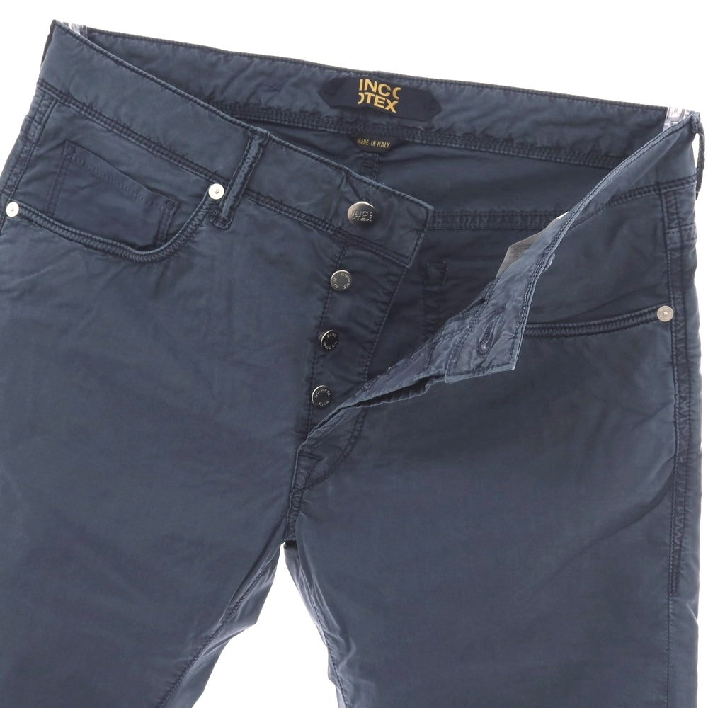【新品】インコテックス ブルーディヴィジョン INCOTEX BLUE DIVISION ストレッチ セルロースコットン 5ポケットパンツ ネイビー【 33 】【 状態ランクN 】【 メンズ 】