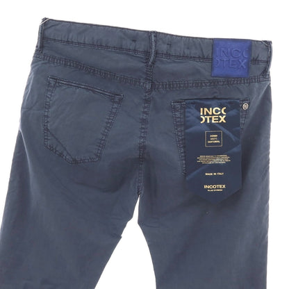 【新品】インコテックス ブルーディヴィジョン INCOTEX BLUE DIVISION ストレッチ セルロースコットン 5ポケットパンツ ネイビー【 33 】【 状態ランクN 】【 メンズ 】