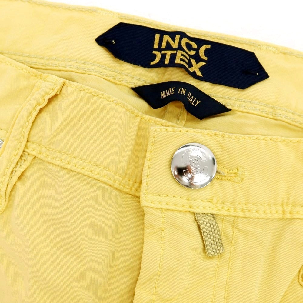 【新品】インコテックス ブルーディヴィジョン INCOTEX BLUE DIVISION ストレッチ コットン ショートパンツ イエロー【サイズ33】【 状態ランクN 】【 メンズ 】 [EPD]