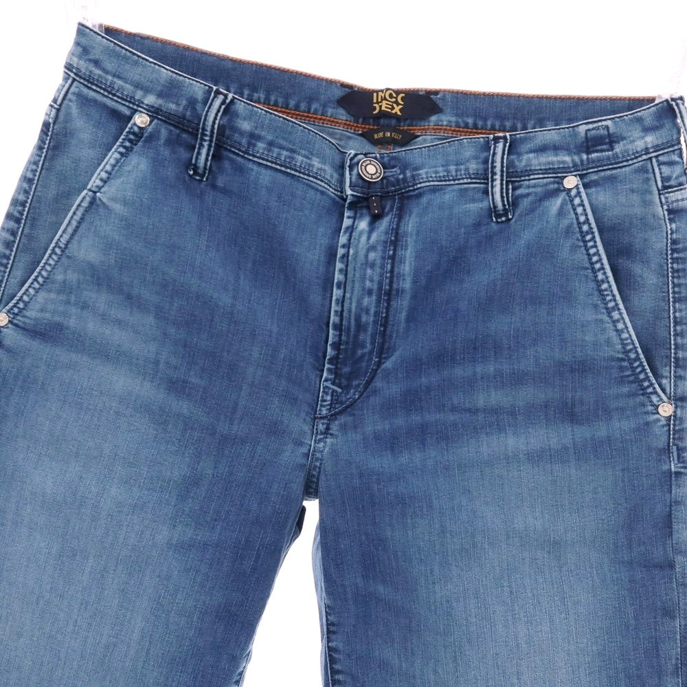 【新品】インコテックス ブルーディヴィジョン INCOTEX BLUE DIVISION ストレッチ コットンレーヨンポリエステル デニム ショートパンツ ジーンズ ブルー【サイズ33】【 状態ランクN 】【 メンズ 】[CPD]