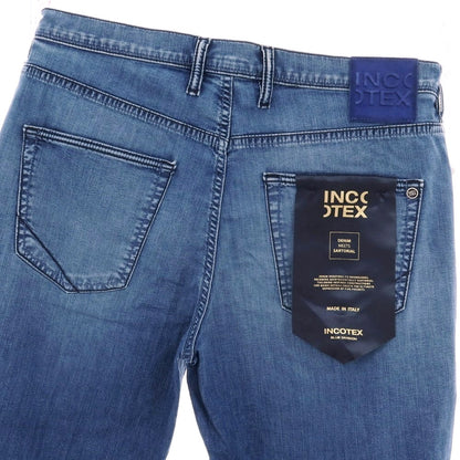 【新品】インコテックス ブルーディヴィジョン INCOTEX BLUE DIVISION ストレッチ コットンレーヨンポリエステル デニム ショートパンツ ジーンズ ブルー【 33 】【 状態ランクN 】【 メンズ 】