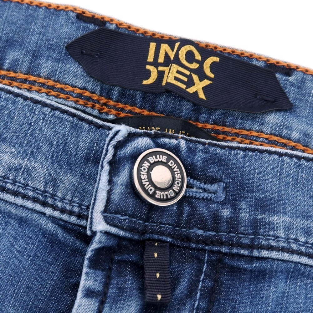 【新品】インコテックス ブルーディヴィジョン INCOTEX BLUE DIVISION ストレッチ コットンレーヨンポリエステル デニム ショートパンツ ジーンズ ブルー【 33 】【 状態ランクN 】【 メンズ 】