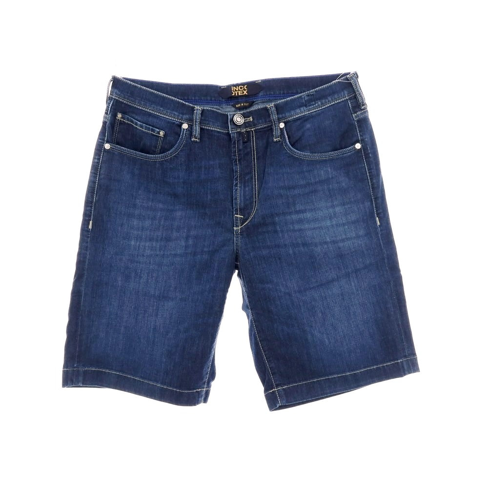 【新品】インコテックス ブルーディヴィジョン INCOTEX BLUE DIVISION ストレッチ コットンレーヨンポリエステル デニム ショートパンツ ジーンズ ネイビー【サイズ33】【 状態ランクN 】【 メンズ 】 [EPD]