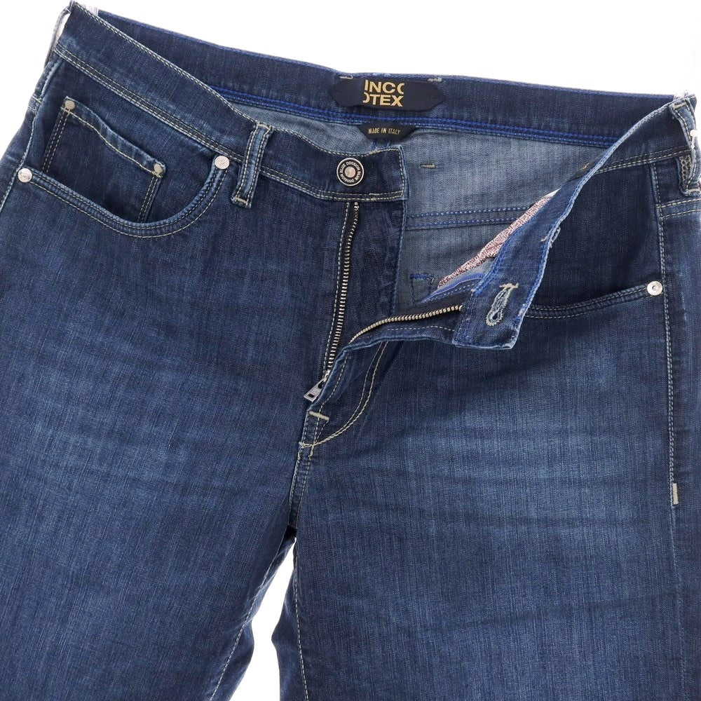 【新品】インコテックス ブルーディヴィジョン INCOTEX BLUE DIVISION ストレッチ コットンレーヨンポリエステル デニム ショートパンツ ジーンズ ネイビー【サイズ33】【 状態ランクN 】【 メンズ 】 [EPD]