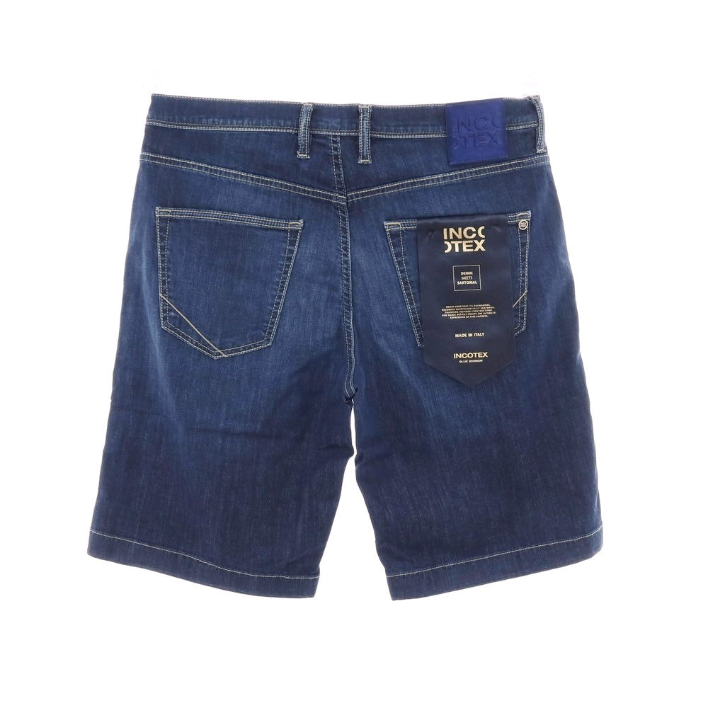 【新品】インコテックス ブルーディヴィジョン INCOTEX BLUE DIVISION ストレッチ コットンレーヨンポリエステル デニム ショートパンツ ジーンズ ネイビー【サイズ33】【 状態ランクN 】【 メンズ 】 [EPD]