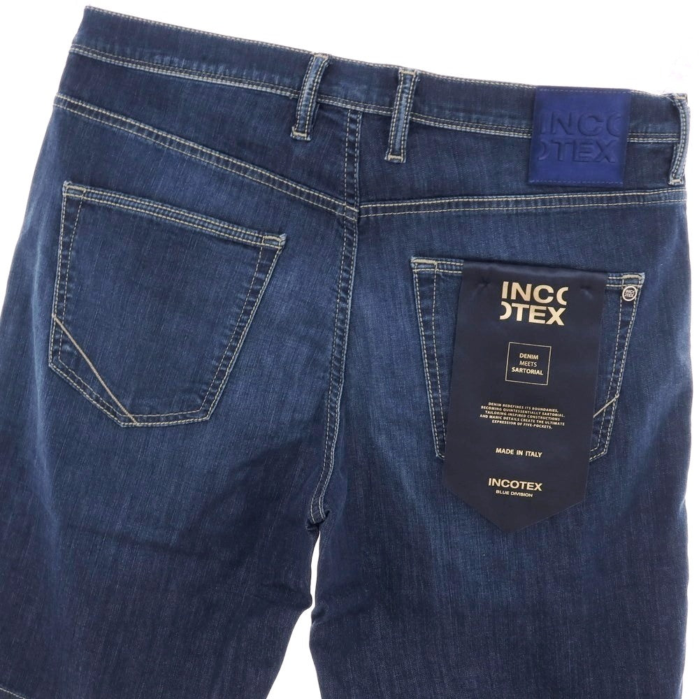 【新品】インコテックス ブルーディヴィジョン INCOTEX BLUE DIVISION ストレッチ コットンレーヨンポリエステル デニム ショートパンツ ジーンズ ネイビー【 33 】【 状態ランクN 】【 メンズ 】
