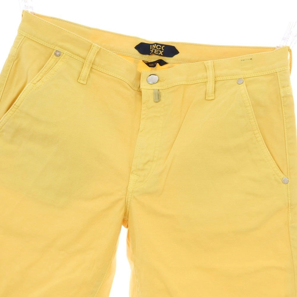 【新品】インコテックス ブルーディヴィジョン INCOTEX BLUE DIVISION ストレッチ コットンリネン ショートパンツ イエロー【 33 】【 状態ランクN 】【 メンズ 】
