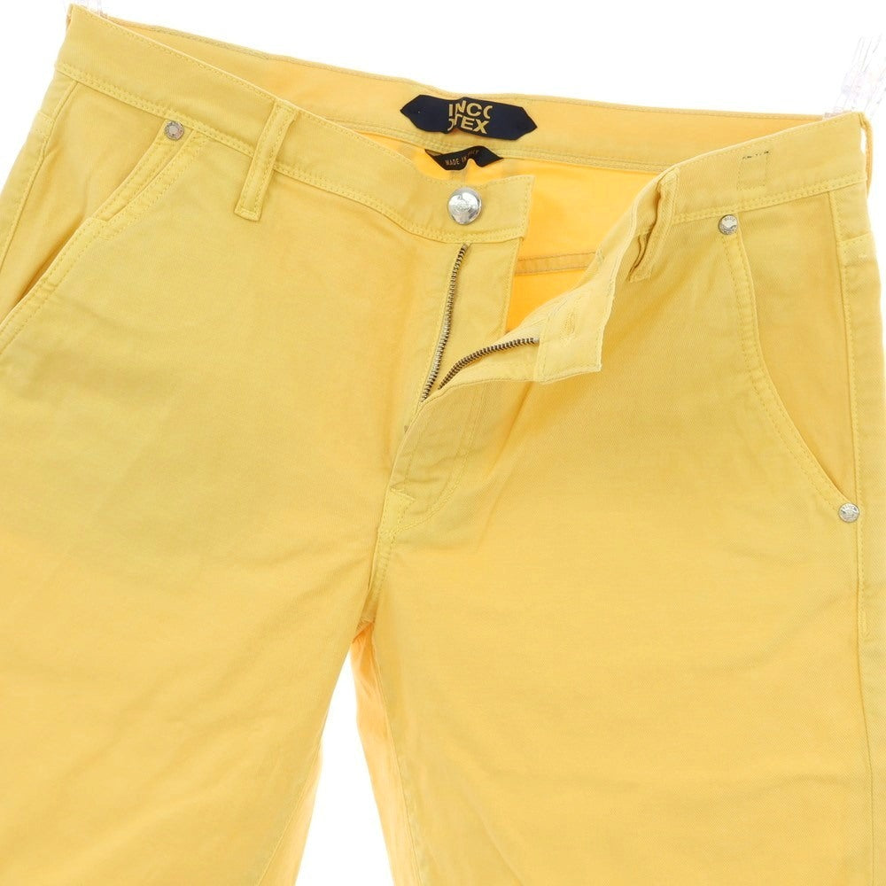 【新品】インコテックス ブルーディヴィジョン INCOTEX BLUE DIVISION ストレッチ コットンリネン ショートパンツ イエロー【 33 】【 状態ランクN 】【 メンズ 】