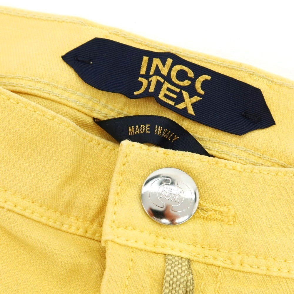 【新品】インコテックス ブルーディヴィジョン INCOTEX BLUE DIVISION ストレッチ コットンリネン ショートパンツ イエロー【サイズ33】【 状態ランクN 】【 メンズ 】 [EPD]