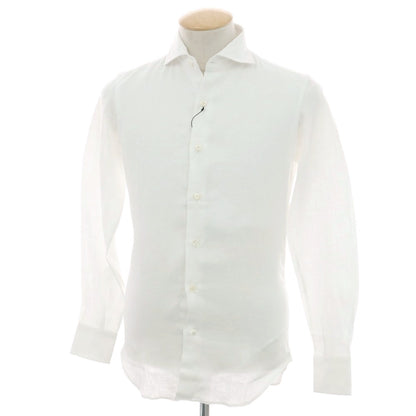 【新品】マリアサンタンジェロ Maria Santangelo MARCO リネン ワイドカラーシャツ ホワイト【 37 】【 状態ランクN 】【 メンズ 】