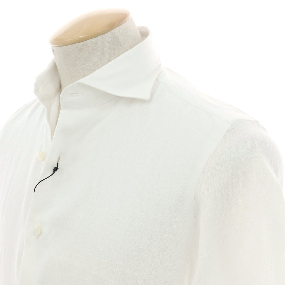 【新品】マリアサンタンジェロ Maria Santangelo MARCO リネン ワイドカラーシャツ ホワイト【 37 】【 状態ランクN 】【 メンズ 】