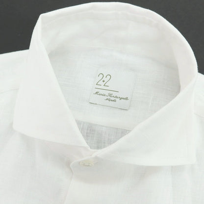 【新品アウトレット】マリアサンタンジェロ Maria Santangelo MARCO リネン ワイドカラーシャツ ホワイト【 38 】【 状態ランクN- 】【 メンズ 】