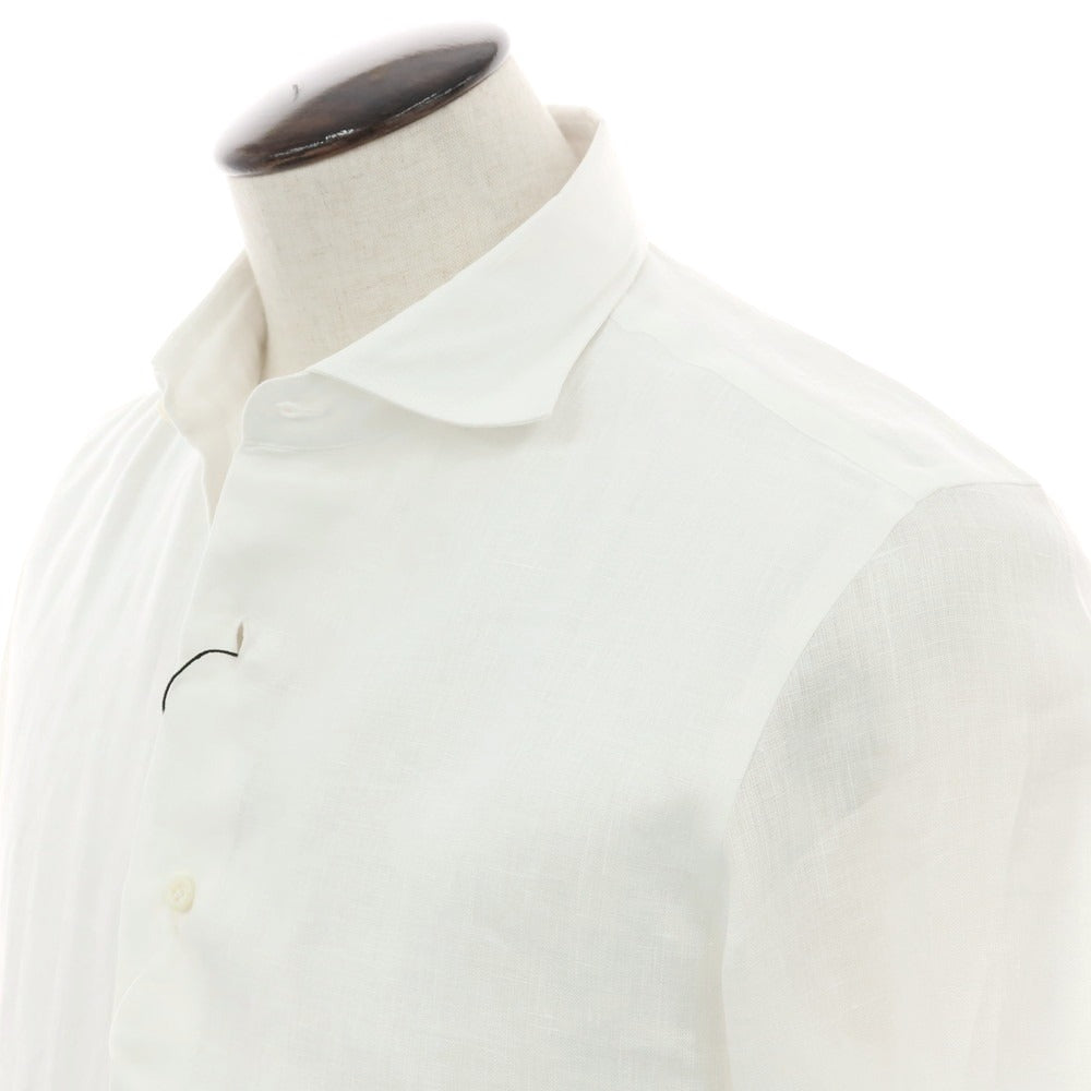 【新品】マリアサンタンジェロ Maria Santangelo MARCO リネン ワイドカラーシャツ ホワイト【 41 】【 状態ランクN 】【 メンズ 】