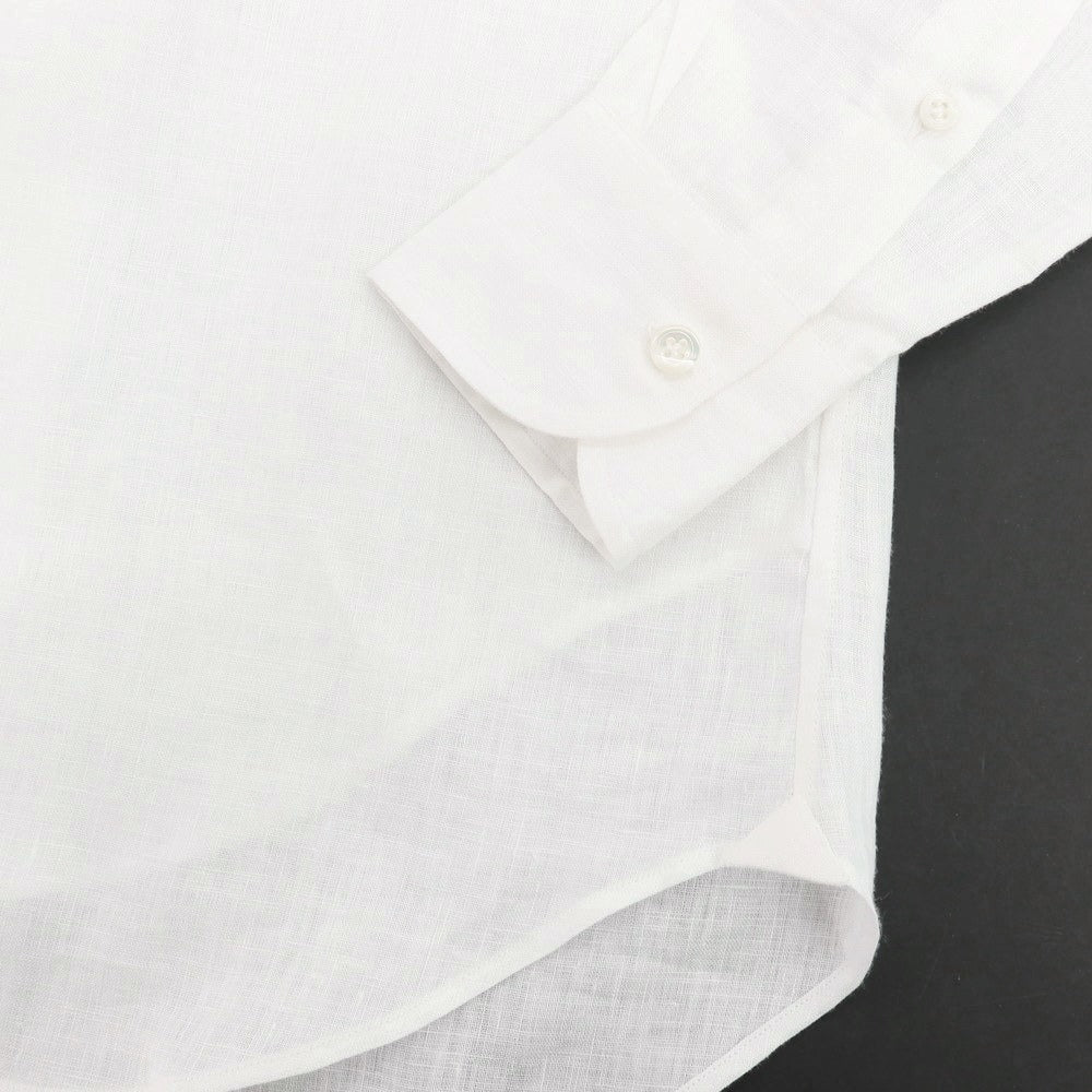 【新品アウトレット】マリアサンタンジェロ Maria Santangelo MARCELLO リネン ワンピースカラーシャツ ホワイト【 37 】【 状態ランクN- 】【 メンズ 】