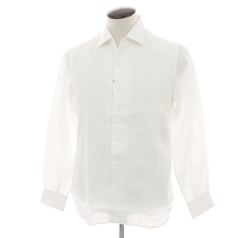 【新品】マリアサンタンジェロ Maria Santangelo MARCELLO リネン ワンピースカラーシャツ ホワイト【 42 】【 状態ランクN 】【 メンズ 】
