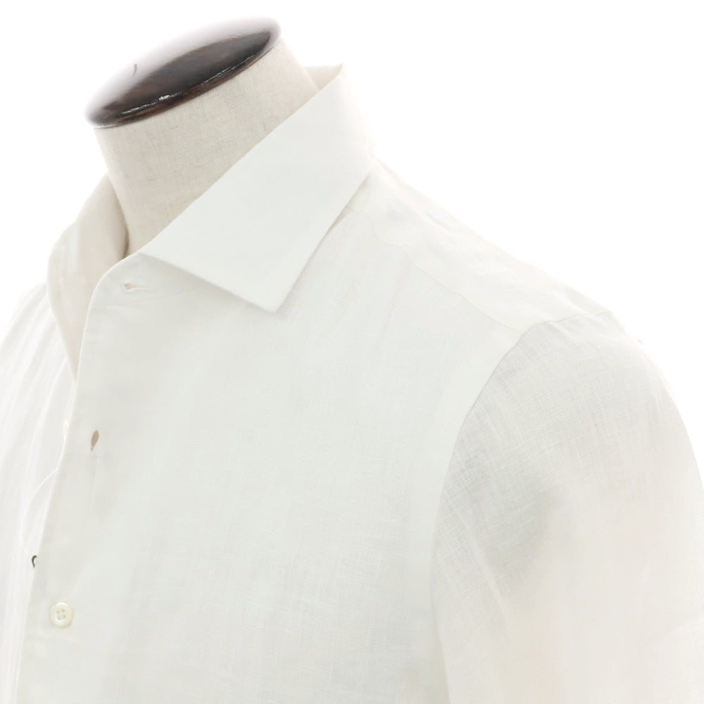 【新品】マリアサンタンジェロ Maria Santangelo MARCELLO リネン ワンピースカラーシャツ ホワイト【 42 】【 状態ランクN 】【 メンズ 】