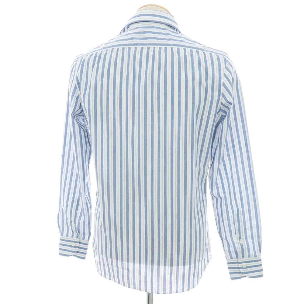 【新品】マリアサンタンジェロ Maria Santangelo MARCELLO コットン ストライプ ワンピースカラーシャツ ブルーxホワイト【 38 】【 状態ランクN 】【 メンズ 】