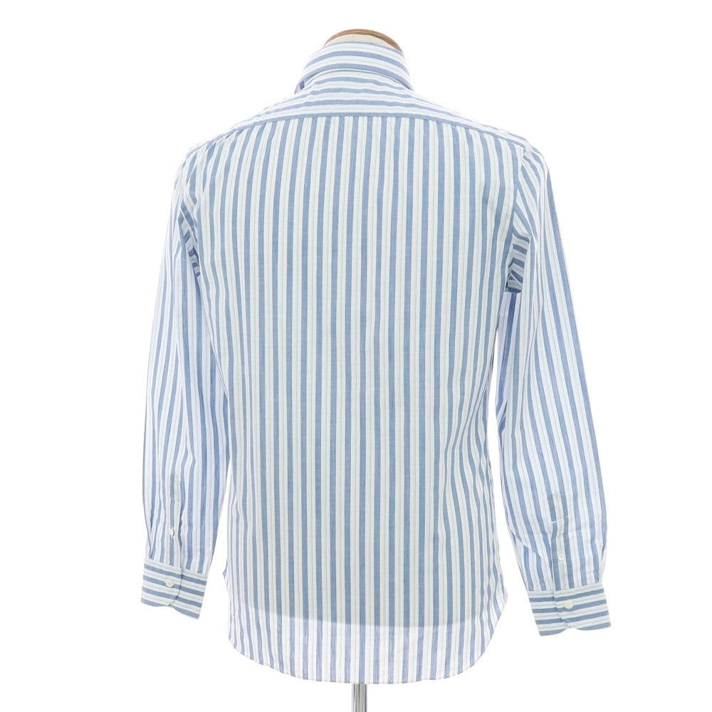 【新品】マリアサンタンジェロ Maria Santangelo MARCELLO コットン ストライプ ワンピースカラーシャツ ブルーxホワイト【 39 】【 状態ランクN 】【 メンズ 】