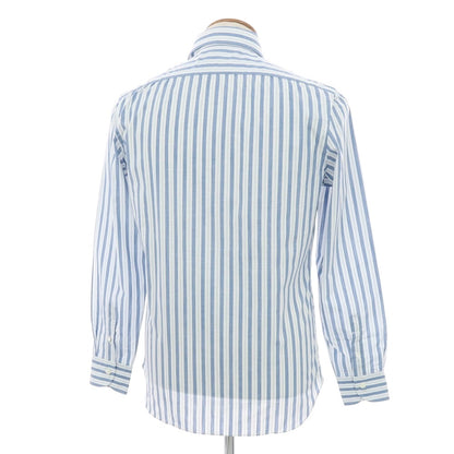 【新品】マリアサンタンジェロ Maria Santangelo MARCELLO コットン ストライプ ワンピースカラーシャツ ブルーxホワイト【 40 】【 状態ランクN 】【 メンズ 】