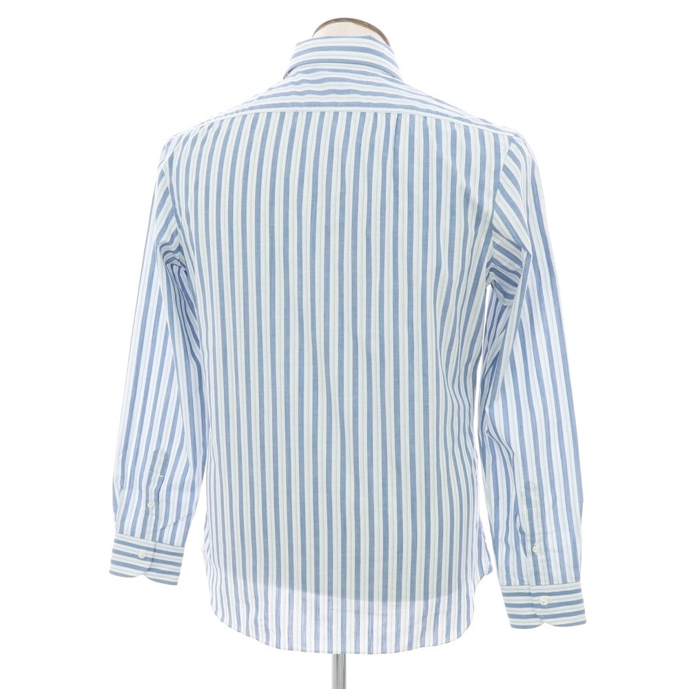 【新品】マリアサンタンジェロ Maria Santangelo MARCELLO コットン ストライプ ワンピースカラーシャツ ブルーxホワイト【 41 】【 状態ランクN 】【 メンズ 】