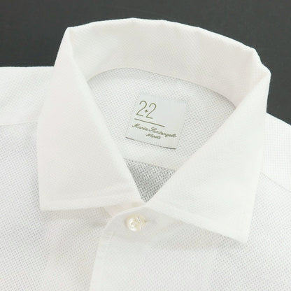 【新品】マリアサンタンジェロ Maria Santangelo MARCELLO メッシュコットン カジュアルシャツ ホワイト【 36 】【 状態ランクN 】【 メンズ 】
