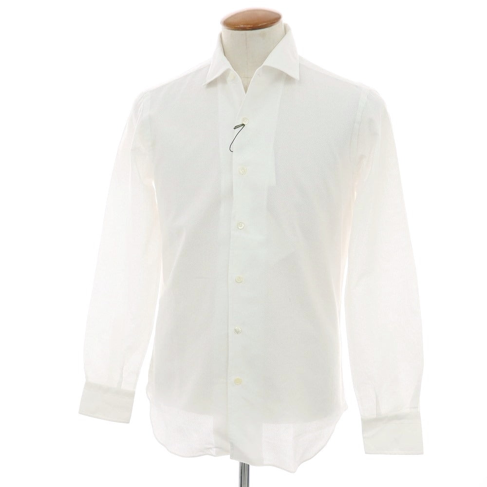 【新品】マリアサンタンジェロ Maria Santangelo MARCELLO メッシュコットン カジュアルシャツ ホワイト【 40 】【 状態ランクN 】【 メンズ 】