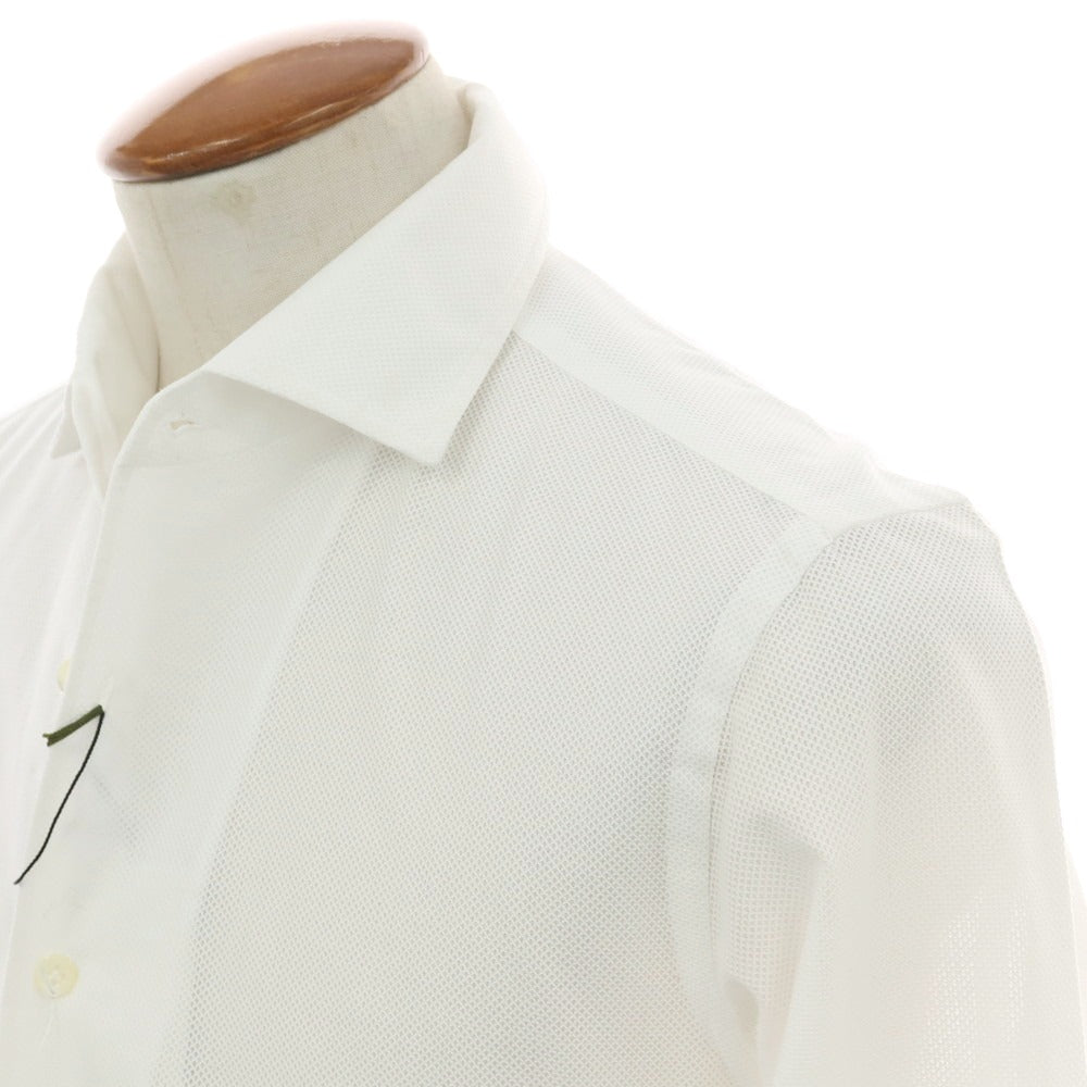 【新品】マリアサンタンジェロ Maria Santangelo MARCELLO メッシュコットン カジュアルシャツ ホワイト【 40 】【 状態ランクN 】【 メンズ 】
