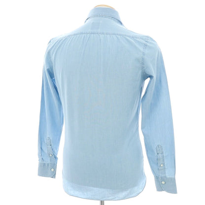 【新品】マリアサンタンジェロ Maria Santangelo MARCELLO シャンブレーコットン カジュアルシャツ ライトブルー【 36 】【 状態ランクN 】【 メンズ 】