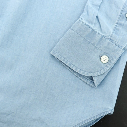 【新品】マリアサンタンジェロ Maria Santangelo MARCELLO シャンブレーコットン カジュアルシャツ ライトブルー【 37 】【 状態ランクN 】【 メンズ 】